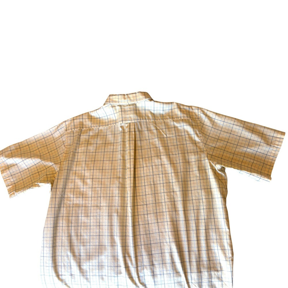 L.L. Bean 2XL Tall Button Down Shirt Short Sleeve Yellow Plaid Wrinkle Resistant - Picture 9 of 9